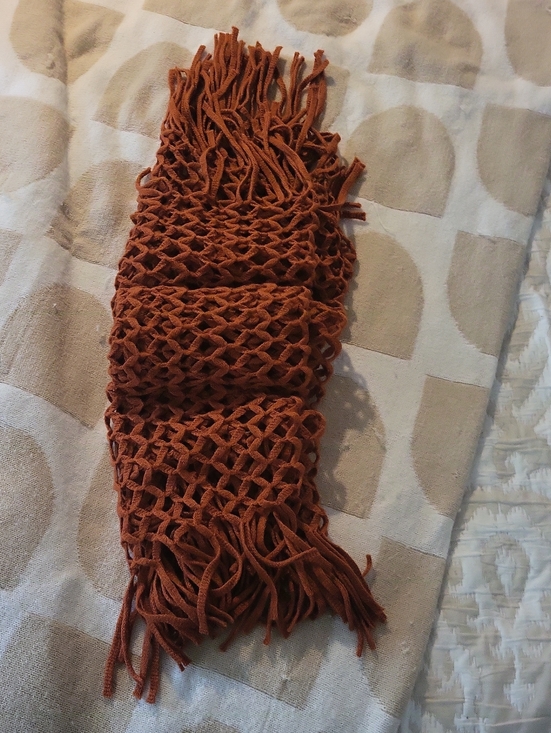 Accessories - PRE-LOVED🤎 Pretty Woven Rust Orange Fall Scarf With Fringe Detail